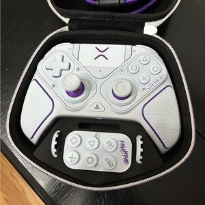 White and Purple Gaming Controller